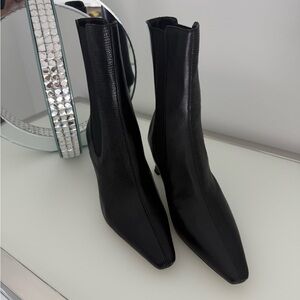 Sam Edelman Sammie Black Leather Stiletto Heeled Booties…NEW